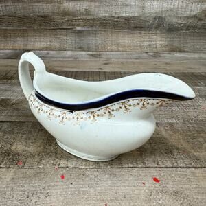 Vintage Opaque China Gravy Boat Porcelain Dish White